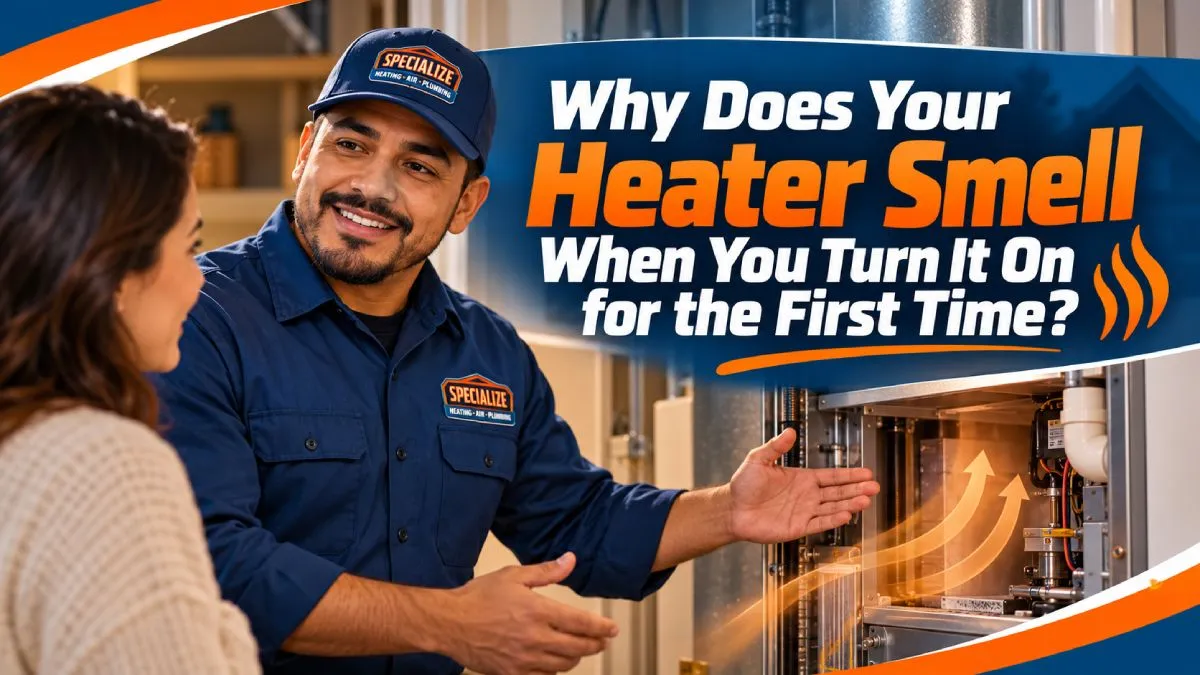 Why Does Your Heater Smell When You Turn It On for the First Time heating smell - Home system being inspected before cooler Southern California weather